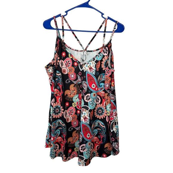 Ours Tops - OURS Women's XL Flowy Paisley & Floral Camisole Polyester Spandex
